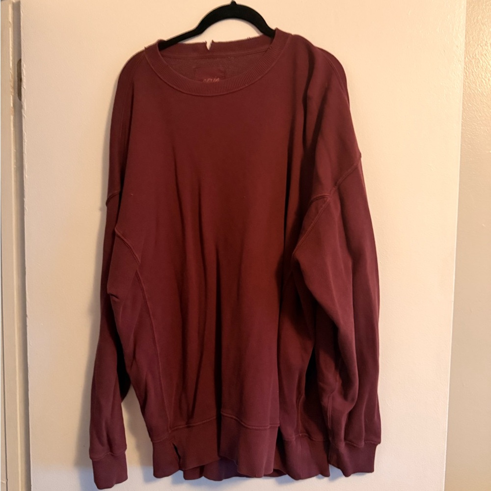 Aerie Deep Red Crewneck Sweater